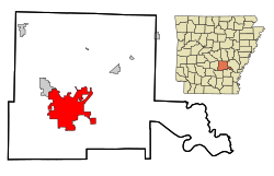 Jefferson County Arkansas Incorporated and Unincorporated areas Pine Bluff Highlighted